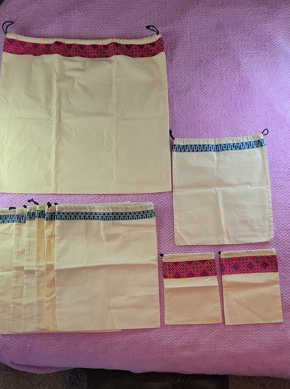 Tory Burch Cream Drawstring Dust Bag Set